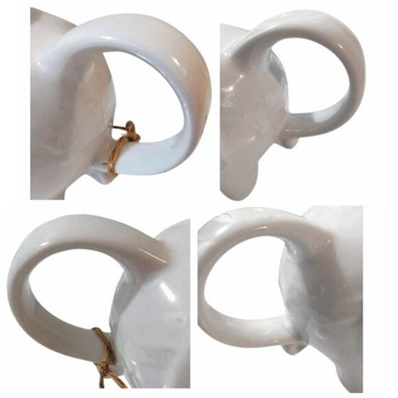 Porcelain Elephant Trunk Up Teapot with Lid - Picture 5 of 10